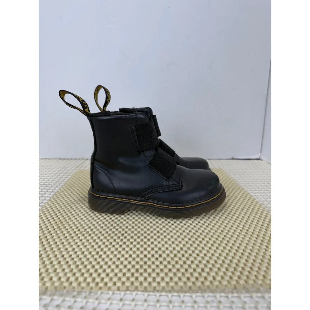 Dr. Martens 1460 Elastic T Toddler Boots Size‎ 8 US 7 UK black leather